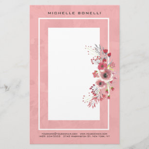 Papelaria Moderno Minimalista Flores Profissionais Feminino