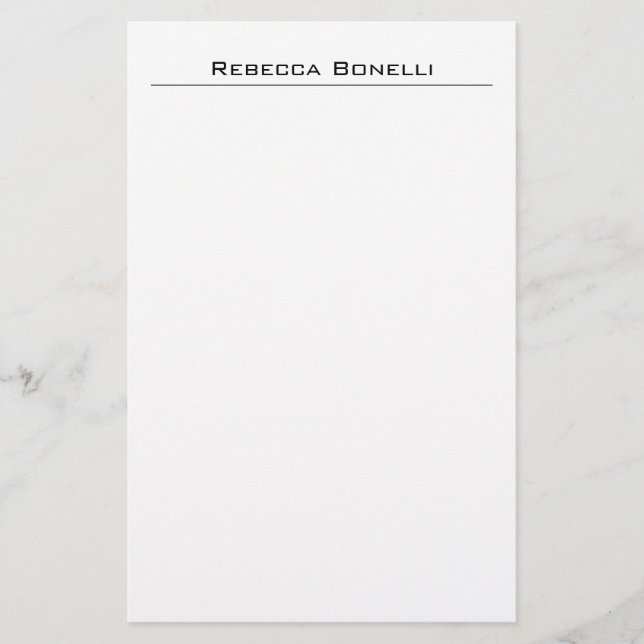 Papelaria Moderno Minimalista Simples Branco Simples Único (Frente)