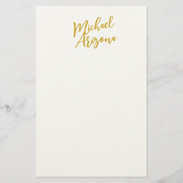 Papelaria Moderno Minimalista Simples Nome à Mão (Frente)