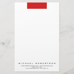 Papelaria Moderno Minimalista Simples Profissional Vermelho 