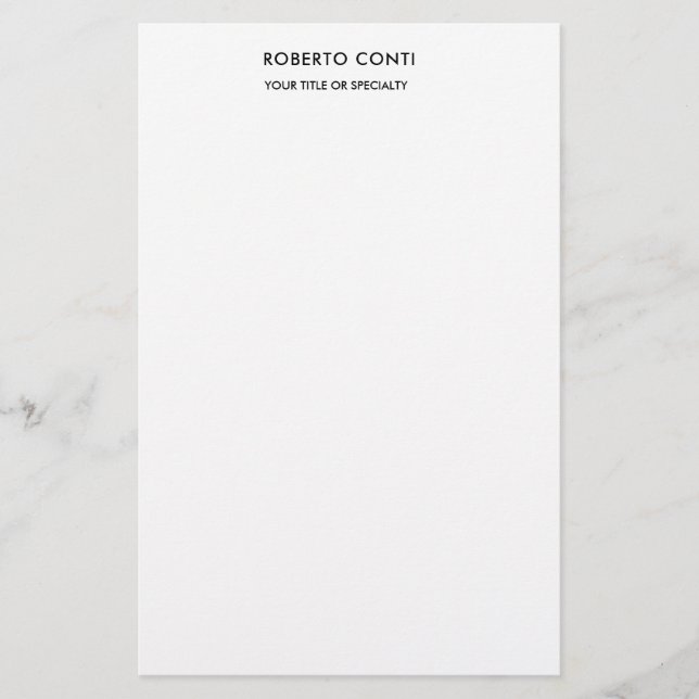 Papelaria Moderno Minimalista Simples Único (Frente)