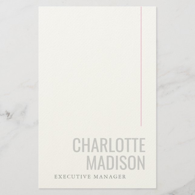 Papelaria Moderno Nome Próprio Minimalista Moderno Simples (Frente)