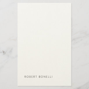Papelaria Moderno Preto Branco Único Seu Nome Minimalista
