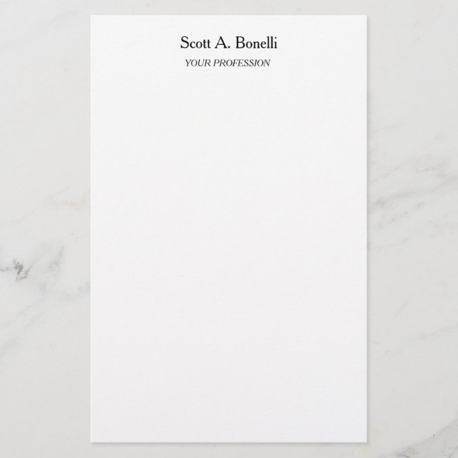 Papelaria Moderno Simples Branco Simples Especial (Frente)