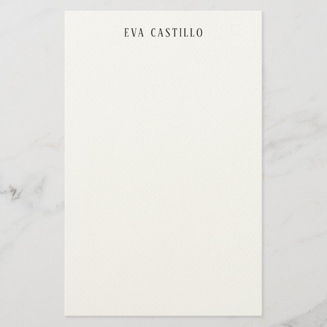 Papelaria Moderno Simples Elegante Branco Nome Profissional (Frente)