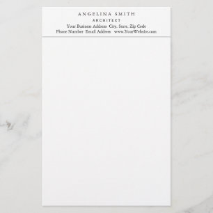 Papelaria Moderno Simples Minimalista Branco Profissional
