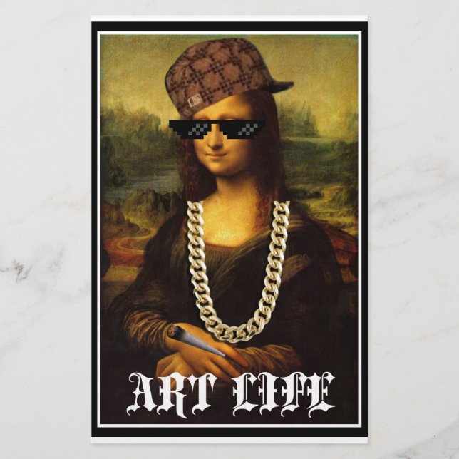 Papelaria Mona Lisa Thug Life Art Life (Frente)