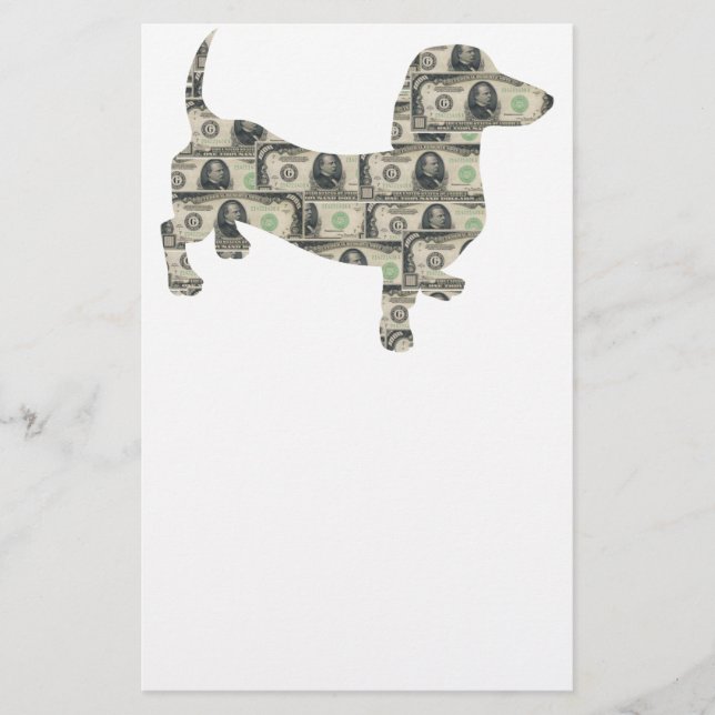Papelaria Money Dachshund Wall Street (Frente)