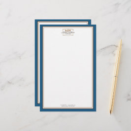 Papelaria Monograma Branco Simples