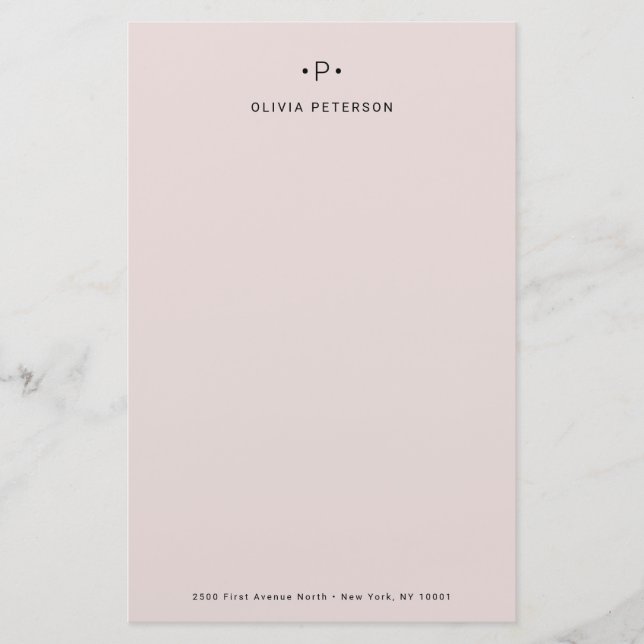 Papelaria Monograma Chic e Mínimo| Blush (Frente)