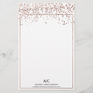 Papelaria Monograma clássico moderno e elegante, rosa dourad