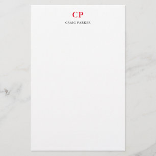 Papelaria Monograma Clássico Profissional Simples Vermelho B