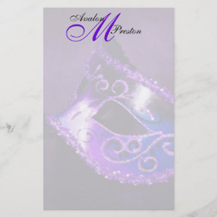 Papelaria Monograma de Casamentos com Mascarada Roxo