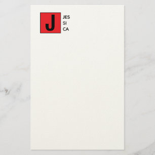Papelaria Monograma de Nome Profissional Simples Elegante Mo