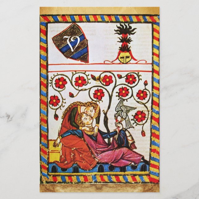 PAPELARIA MONOGRAMA DE PARCHES DE DIA DE OS NAMORADOS DE AMO (Frente)