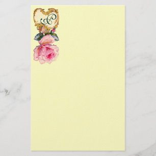 PAPELARIA MONOGRAMA DE PINCO ELEGANTE E PINTOS DOURADOS,