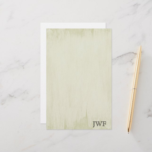 Papelaria Monograma de Textura Grunge com Aparência Vintage (Frente/Verso In Situ)