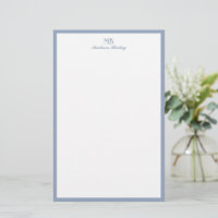 Monograma Decorativo Tipografia Dusty Retrato Azul