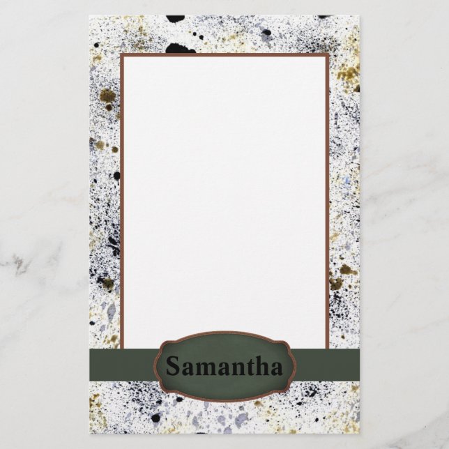 Papelaria Monograma do Paint Splatter (Frente)