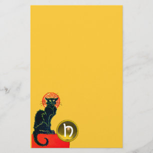 PAPELARIA MONOGRAMA DO PARTIDO BLACK CAT HALLOWEEN