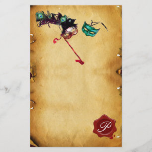 Papelaria Monograma do selo da cera do pergaminho do