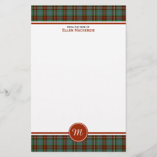 Papelaria Monograma do Tartan da caça de Fraser do clã