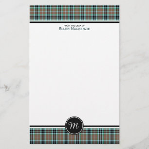 Papelaria Monograma do Tartan da caça do clã de Thompson