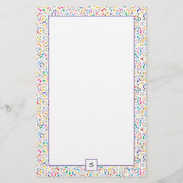 Papelaria Monograma do teste padrão | do caleidoscópio