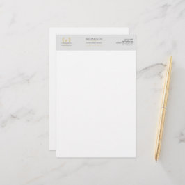 Papelaria Monograma Dourado da Cinza Laurel Wreath Clássica