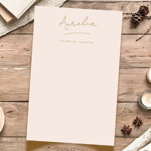 Papelaria Monograma Dourado Rosa Esbranquiçado Personaliza