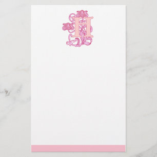 Papelaria Monograma floral de Nouveau da arte