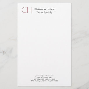 Papelaria Monograma Inicial Moderno Minimalista Simples