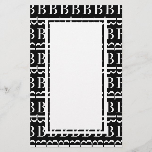 Papelaria Monograma - Letra inicial B (Frente)