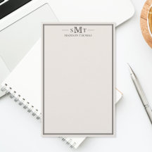 Monograma Minimalista de Três Letras em Marfim Ele