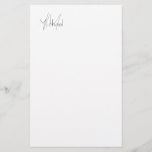 Papelaria Monograma Minimalista Simples Moderno Nome