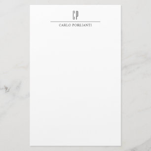 Papelaria Monograma Moderna Profissional Simples Nome