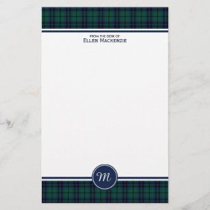 Papelaria Monograma moderno do Tartan do clã de Keith