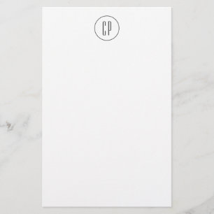 Papelaria Monograma Moderno Profissional Simples Inicial Pla