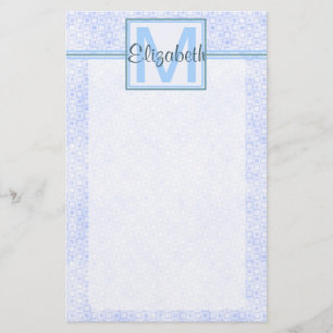 Papelaria Monograma personalizado azul
