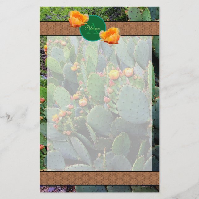 Papelaria Monograma Personalizado Laranja Pera-Pera-Pera-Per (Frente)