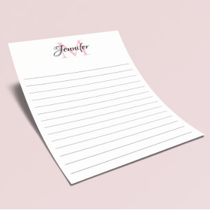 Papelaria Monograma Personalizado Minimalista com Linhas