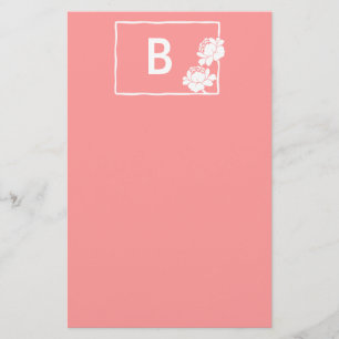 Papelaria Monograma Personalizável Flor Branca