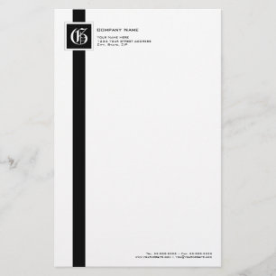 Papelaria Monograma profissional de distribuição em preto e 