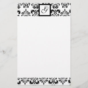 PAPELARIA MONOGRAMA QUADRADA DE DAMASK