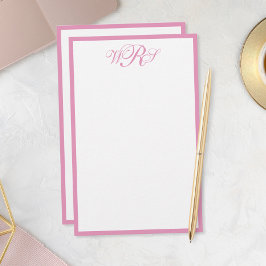 Papelaria Monograma Rosa Clássico