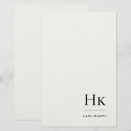 Papelaria Monograma Simples Marfim Personalizado Monogramado
