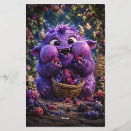 Papelaria Monstro Fofo Bandido de Frutas Arte de Floresta Fa