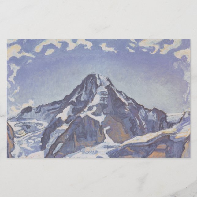 Papelaria Montanha Monge Com Nuvens (Ferdinand Hodler) (Frente)