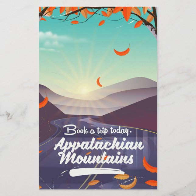 Papelaria Montanhas Appalachian viagens vintage (Frente)