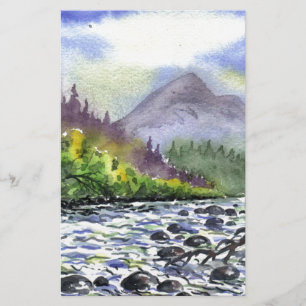 Papelaria Montanhas Céu Pintura Destino Natureza Artística